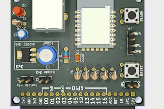 custom pcb design for iot, arduino, esp32 with schematic design and gerber file