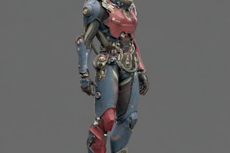 draw sci fi , cyberpunk , mocha, fantasy character design