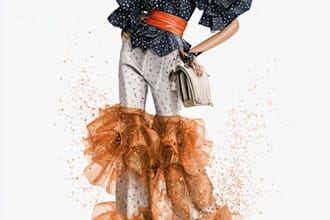 draw a digital fashion illustration