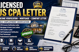 write a licensed US CPA letter income, mortgage, comfort, employment, ownership