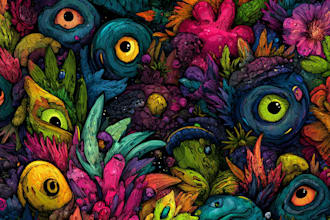 draw trippy psychedelic lowbrow design