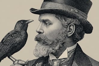 make vintage illustration with engraving style