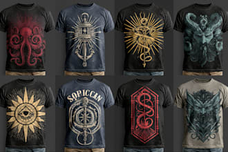 design unique tshirt designs for print on demand and merch