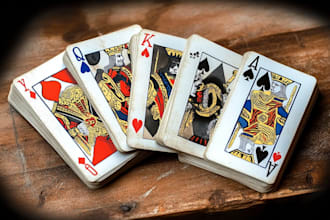 draw playing cards, poker cards or cards games and boards