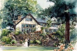 paint your wedding venue in watercolor