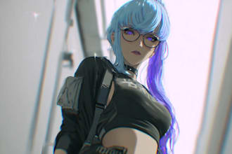 paint a professional anime cyberpunk character for you