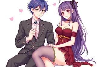 draw custom anime dakimakura body illustration