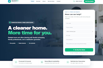 build a lead generation website for cleaning home services