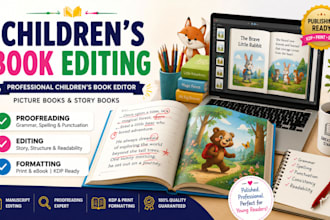edit and format children book, children picture book editing amazon ready book