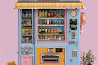 make awesome vending machine wrap design or trade booth
