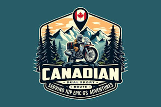 do canada mountain motorcycle bike sport logo design in 1 day