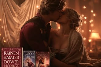 create professional romance novel cover artwork for authors