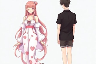 draw custom anime dakimakura body pillow illustration
