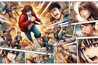 draw comic book illustration, comic illustration, comic book page, comic