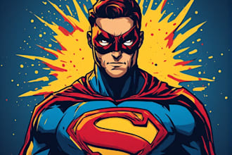 design an amazing superhero pop art