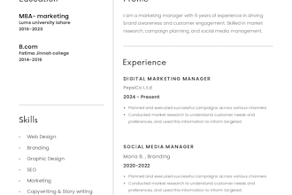 modern canva CV resume design for job seekers