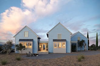 modern ocean resort villa,outdoor lounge design,waterfront property,v ray render