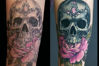 design a line art or minimalist tattoo illustratio