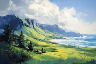 digitally oil painting landscape