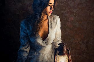 paint a real oil painting on canvas with free shipping