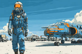 sci fi character illustration or sci fi character