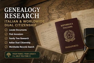 do italian genealogy research for you