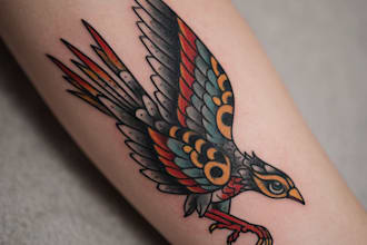 design bold american traditional tattoo merch