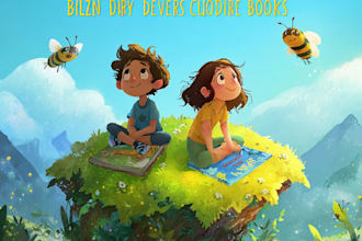design a friendly educational childrens book cover