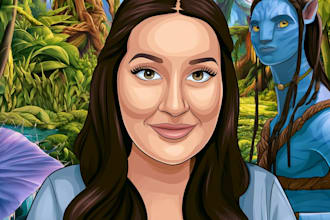 draw disney portrait, avatar cartoon of you