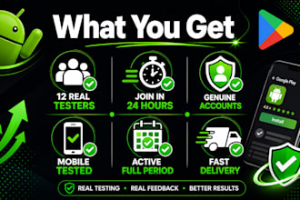 add 12 testers to your google play internal testing track