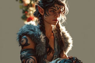 design epic fantasy warriors, mages and mythical characters