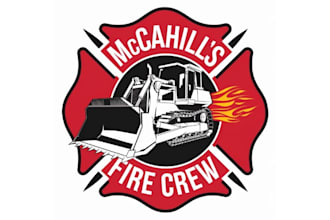 design a bold firefighter logo for your brand