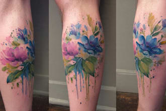 custom a watercolor tattoo design