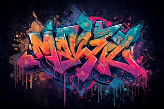 create a custom graffiti logo design in street art style