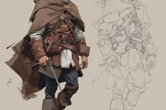 draw original dnd or rpg character art mpas party for you
