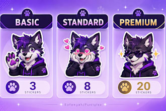 draw custom furry stickers for telegram, discord and whatsapp