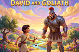 design bible themed illustration, christian bible stories book illustration