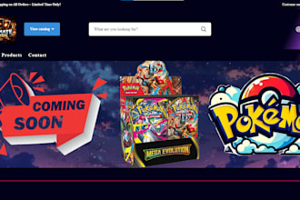 design trading card website pokemon shopify store pokemon website tcg store