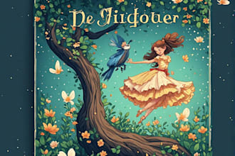 create illustrated fairytale book cover