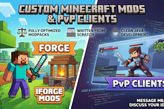 create custom minecraft mod forge and pvp cilent