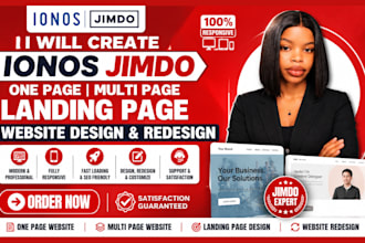 create ionos jimdo one page multi page landing page website design and redesign
