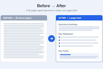 summarize any long PDF, report or document into clear notes
