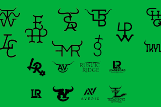 illastation authentic cattle brand, western and farm logo design