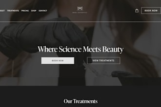 squarespace medspa website spa booking site aesthetic clinic beauty booking page