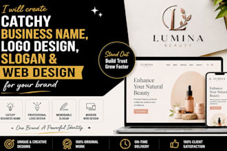 create a catchy business name, logo, slogan, and brand identity for your busines