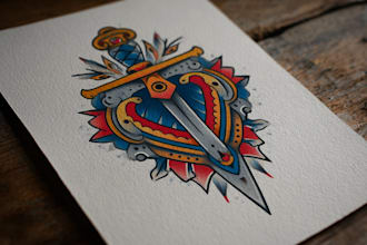 create a traditional or neo traditional tattoo design