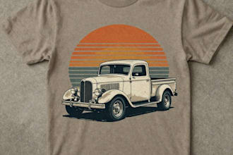do vintage retro hotrod classic cars truck tshirt design
