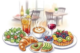 make an amazing food and drink watercolor illustration