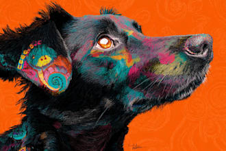 create a marvelous colorful animal pop art and portrait