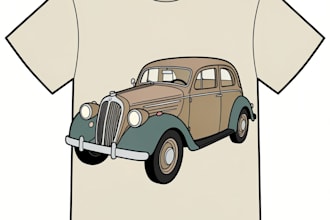 do customize classic, vintage car for illustration for t shirt